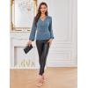 imageGRACE KARIN Glitter Womens Dressy Casual Tops with Long Sleeve V Neck Elegant Shirts 2025 Sparkly Blouses for PartyGrey Blue