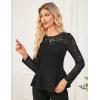 imageGRACE KARIN Womens Dressy Tops Elegant Lace Peplum Blouse 2025 Fall Fashion Formal Crew Neck Long Sleeve ShirtsBlack