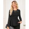 imageGRACE KARIN Womens Dressy Tops Elegant Lace Peplum Blouse 2025 Fall Fashion Formal Crew Neck Long Sleeve ShirtsBlack