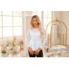 imageGRACE KARIN Womens Dressy Tops Elegant Lace Peplum Blouse 2025 Fall Fashion Formal Crew Neck Long Sleeve ShirtsWhite