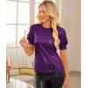 imageGRACE KARIN Womens Full Sequin Tops Sparkle Glitter Blouses Lantern Short Sleeve Shirts Dressy Party Concert OutfitsPurple