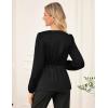 imageGRACE KARIN Womens Long Sleeve Blouse Dressy 2025 Satin Silk Crew Neck High Waist Peplum Shirts Work Business Casual TopsBlack