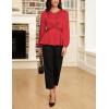 imageGRACE KARIN Womens Long Sleeve Blouse Dressy 2025 Satin Silk Crew Neck High Waist Peplum Shirts Work Business Casual TopsDark Red