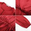 imageGRACE KARIN Womens Long Sleeve Blouse Dressy 2025 Satin Silk Crew Neck High Waist Peplum Shirts Work Business Casual TopsDark Red