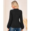 imageGRACE KARIN Womens Long Sleeve Ruched Tops Mock Neck Slim Fit Y2K Going Out Blouses 2025 Fall Trendy Tight ShirtsBlack