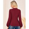 imageGRACE KARIN Womens Long Sleeve Ruched Tops Mock Neck Slim Fit Y2K Going Out Blouses 2025 Fall Trendy Tight ShirtsBurgundy