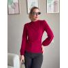 imageGRACE KARIN Womens Long Sleeve Ruched Tops Mock Neck Slim Fit Y2K Going Out Blouses 2025 Fall Trendy Tight ShirtsBurgundy