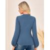 imageGRACE KARIN Womens Long Sleeve Ruched Tops Mock Neck Slim Fit Y2K Going Out Blouses 2025 Fall Trendy Tight ShirtsGrey Blue