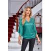 imageGRACE KARIN Womens Sequin Tops 34 Sleeve Glitter Sparkly Shimmer Party Dressy Blouse VNeck Disco Club Concert ShirtsAqua Green