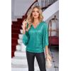 imageGRACE KARIN Womens Sequin Tops 34 Sleeve Glitter Sparkly Shimmer Party Dressy Blouse VNeck Disco Club Concert ShirtsAqua Green
