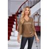 imageGRACE KARIN Womens Sequin Tops 34 Sleeve Glitter Sparkly Shimmer Party Dressy Blouse VNeck Disco Club Concert ShirtsBrown
