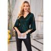 imageGRACE KARIN Womens Sequin Tops 34 Sleeve Glitter Sparkly Shimmer Party Dressy Blouse VNeck Disco Club Concert ShirtsGreen on Black