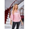 imageGRACE KARIN Womens Sequin Tops 34 Sleeve Glitter Sparkly Shimmer Party Dressy Blouse VNeck Disco Club Concert ShirtsLight Pink