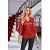 imageGRACE KARIN Womens Sequin Tops 34 Sleeve Glitter Sparkly Shimmer Party Dressy Blouse VNeck Disco Club Concert ShirtsRed