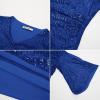 imageGRACE KARIN Womens Sequin Tops 34 Sleeve Glitter Sparkly Shimmer Party Dressy Blouse VNeck Disco Club Concert ShirtsRoyal Blue