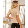 imageGRACE KARIN Womens V Neck Sequin Top Ruffle Sleeve Shirt 2025 Fall Trendy Outfits Side Tie Peplum BlouseChampagne