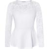 imageGRACE KARIN Womens Dressy Tops Elegant Lace Peplum Blouse 2025 Fall Fashion Formal Crew Neck Long Sleeve ShirtsWhite