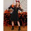 imageGRACE KARIN Girls Contrast Mesh Dress Party Birthday Formal Kids Long Sleeve ALine Tulle Dresses for 612 YearsBlack