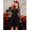 imageGRACE KARIN Girls Contrast Mesh Dress Party Birthday Formal Kids Long Sleeve ALine Tulle Dresses for 612 YearsBlack