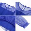 imageGRACE KARIN Girls Contrast Mesh Dress Party Birthday Formal Kids Long Sleeve ALine Tulle Dresses for 612 YearsDark Blue