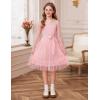 imageGRACE KARIN Girls Contrast Mesh Dress Party Birthday Formal Kids Long Sleeve ALine Tulle Dresses for 612 YearsPink