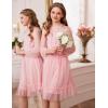 imageGRACE KARIN Girls Contrast Mesh Dress Party Birthday Formal Kids Long Sleeve ALine Tulle Dresses for 612 YearsPink