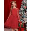 imageGRACE KARIN Girls Contrast Mesh Dress Party Birthday Formal Kids Long Sleeve ALine Tulle Dresses for 612 YearsRed