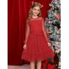 imageGRACE KARIN Girls Contrast Mesh Dress Party Birthday Formal Kids Long Sleeve ALine Tulle Dresses for 612 YearsRed