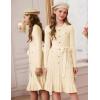 imageGRACE KARIN Girls Fall Sweater Dress Tween Long Sleeve Fashion Button Front Fancy Ruffle Winter Casual Dresses Size 614Cream