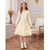 imageGRACE KARIN Girls Fall Sweater Dress Tween Long Sleeve Fashion Button Front Fancy Ruffle Winter Casual Dresses Size 614Cream