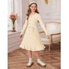 imageGRACE KARIN Girls Fall Sweater Dress Tween Long Sleeve Fashion Button Front Fancy Ruffle Winter Casual Dresses Size 614Cream
