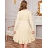 imageGRACE KARIN Girls Fall Sweater Dress Tween Long Sleeve Fashion Button Front Fancy Ruffle Winter Casual Dresses Size 614Cream