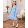imageGRACE KARIN Girls Fall Sweater Dress Tween Long Sleeve Fashion Button Front Fancy Ruffle Winter Casual Dresses Size 614Light Blue