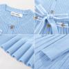 imageGRACE KARIN Girls Fall Sweater Dress Tween Long Sleeve Fashion Button Front Fancy Ruffle Winter Casual Dresses Size 614Light Blue