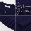 imageGRACE KARIN Girls Fall Sweater Dress Tween Long Sleeve Fashion Button Front Fancy Ruffle Winter Casual Dresses Size 614Navy Blue
