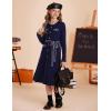 imageGRACE KARIN Girls Fall Sweater Dress Tween Long Sleeve Fashion Button Front Fancy Ruffle Winter Casual Dresses Size 614Navy Blue