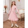 imageGRACE KARIN Girls Fall Sweater Dress Tween Long Sleeve Fashion Button Front Fancy Ruffle Winter Casual Dresses Size 614Pink
