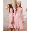 imageGRACE KARIN Girls Fall Sweater Dress Tween Long Sleeve Fashion Button Front Fancy Ruffle Winter Casual Dresses Size 614Pink