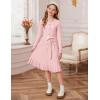 imageGRACE KARIN Girls Fall Sweater Dress Tween Long Sleeve Fashion Button Front Fancy Ruffle Winter Casual Dresses Size 614Pink