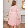 imageGRACE KARIN Girls Fall Sweater Dress Tween Long Sleeve Fashion Button Front Fancy Ruffle Winter Casual Dresses Size 614Pink