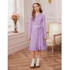 imageGRACE KARIN Girls Fall Sweater Dress Tween Long Sleeve Fashion Button Front Fancy Ruffle Winter Casual Dresses Size 614Purple