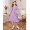 imageGRACE KARIN Girls Fall Sweater Dress Tween Long Sleeve Fashion Button Front Fancy Ruffle Winter Casual Dresses Size 614Purple
