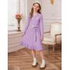 imageGRACE KARIN Girls Fall Sweater Dress Tween Long Sleeve Fashion Button Front Fancy Ruffle Winter Casual Dresses Size 614Purple