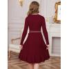 imageGRACE KARIN Girls Fall Sweater Dress Tween Long Sleeve Fashion Button Front Fancy Ruffle Winter Casual Dresses Size 614Wine Red