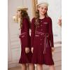 imageGRACE KARIN Girls Fall Sweater Dress Tween Long Sleeve Fashion Button Front Fancy Ruffle Winter Casual Dresses Size 614Wine Red