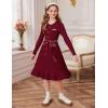 imageGRACE KARIN Girls Fall Sweater Dress Tween Long Sleeve Fashion Button Front Fancy Ruffle Winter Casual Dresses Size 614Wine Red