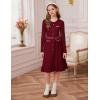 imageGRACE KARIN Girls Fall Sweater Dress Tween Long Sleeve Fashion Button Front Fancy Ruffle Winter Casual Dresses Size 614Wine Red