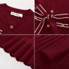 imageGRACE KARIN Girls Fall Sweater Dress Tween Long Sleeve Fashion Button Front Fancy Ruffle Winter Casual Dresses Size 614Wine Red