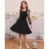 imageGRACE KARIN Girls Long Sleeve Dress Party Formal Contrast Mesh Puff High Waist Tie Square Neck 612 YearsBlack
