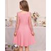 imageGRACE KARIN Girls Long Sleeve Dress Party Formal Contrast Mesh Puff High Waist Tie Square Neck 612 YearsPink